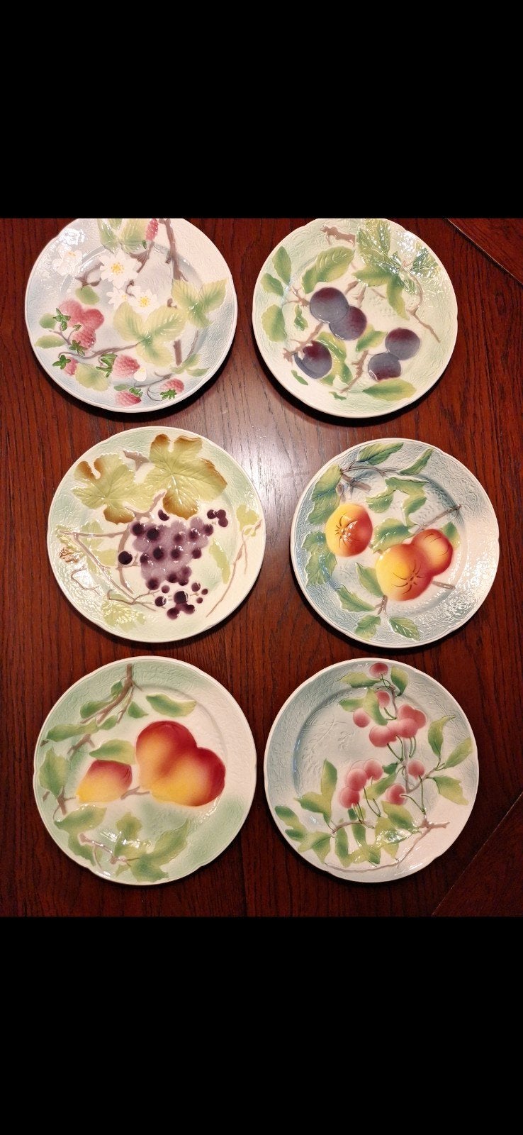 Prachtige set van 6 vintage St. Clément fruitborden, Ophalen
