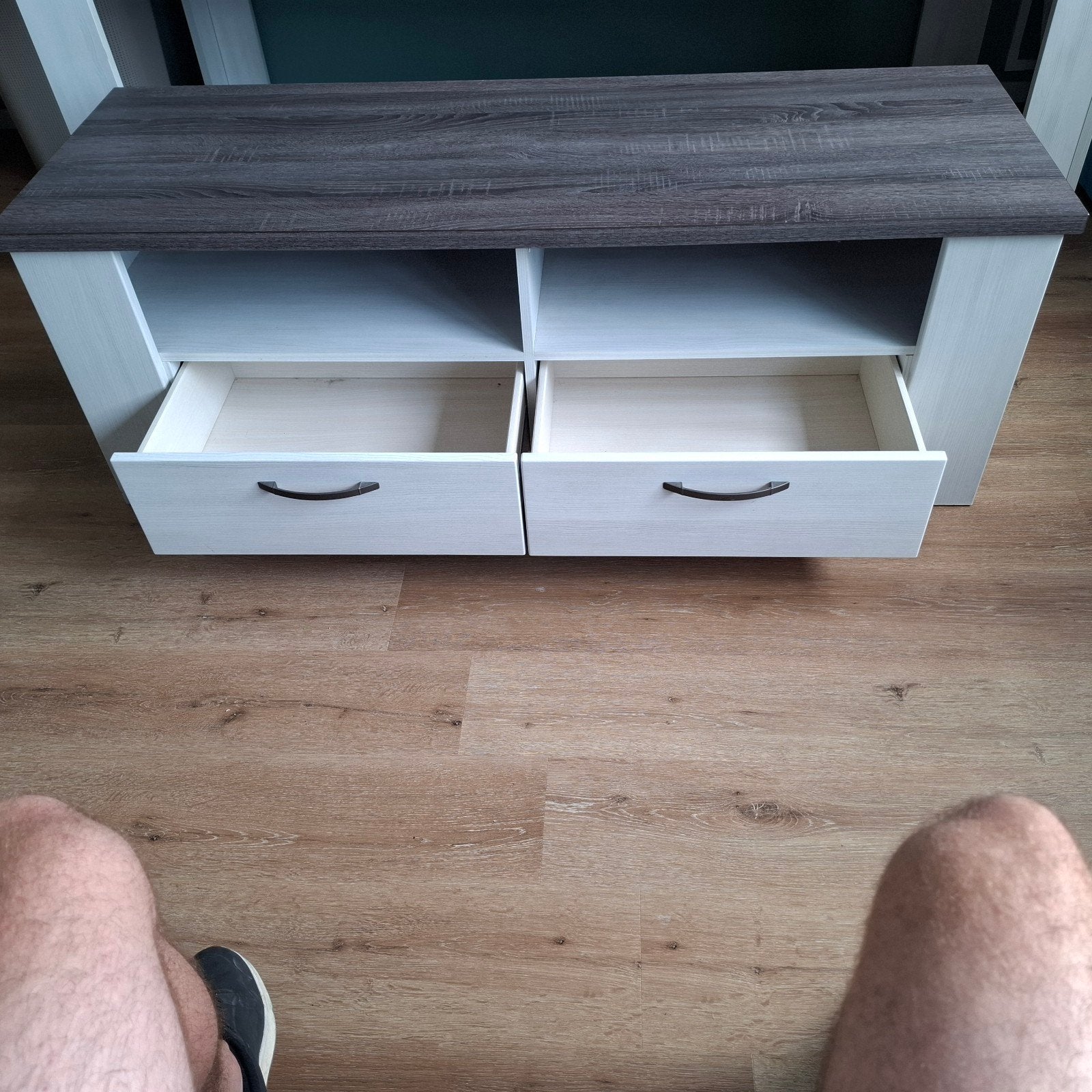 Modern tv meubel met lades - Herwijnen, Ophalen, Gebruikt, 100 tot 150 cm, Minder dan 100 cm