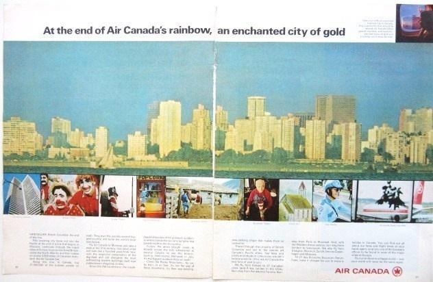 5 vintage advertenties Air Canada vliegmaatschappij 1967-70, Verzamelen, Luchtvaart en Vliegtuigspotten, Ophalen of Verzenden