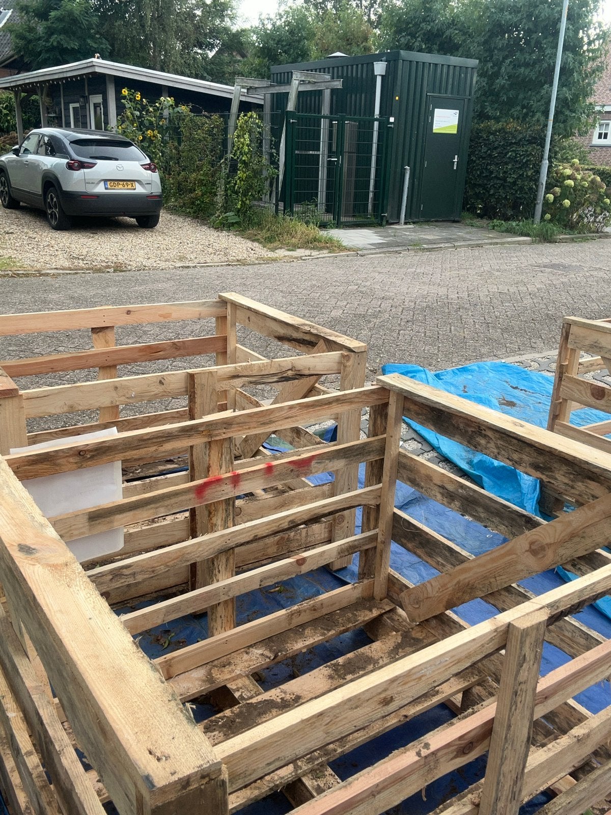 Houten Pallet Bakken voor Opslag of Compost, Tuin en Terras, Ophalen, Gebruikt