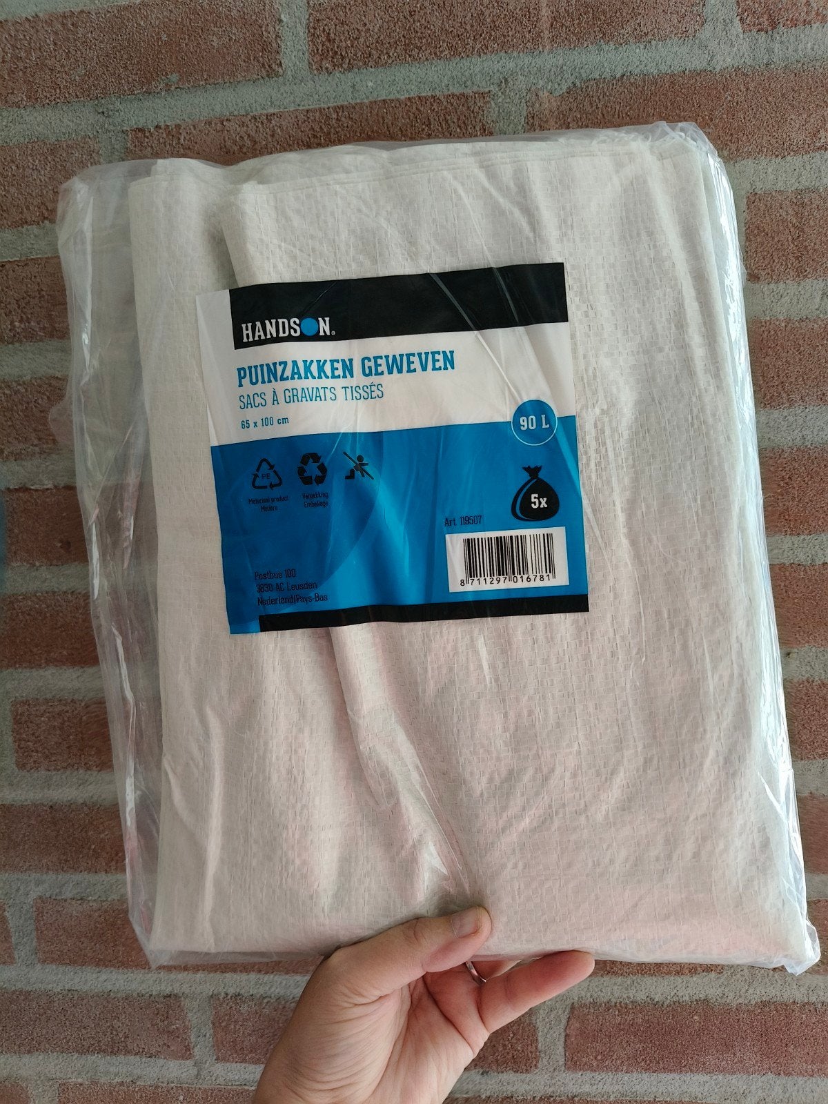 Nieuw! Hands-on puinzakken geweven 90L (5 stuks), Doe-het-zelf en Verbouw, Overige Doe-het-zelf en Verbouw, Ophalen, Nieuw