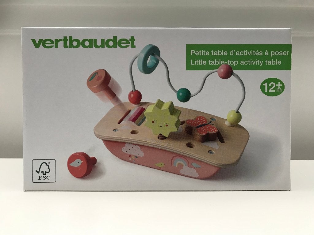 Vertbaudet Mini activiteitentafel hout HANOÏ - roze - koala, Kinderen en Baby's, Speelgoed | Houten speelgoed, Ophalen of Verzenden