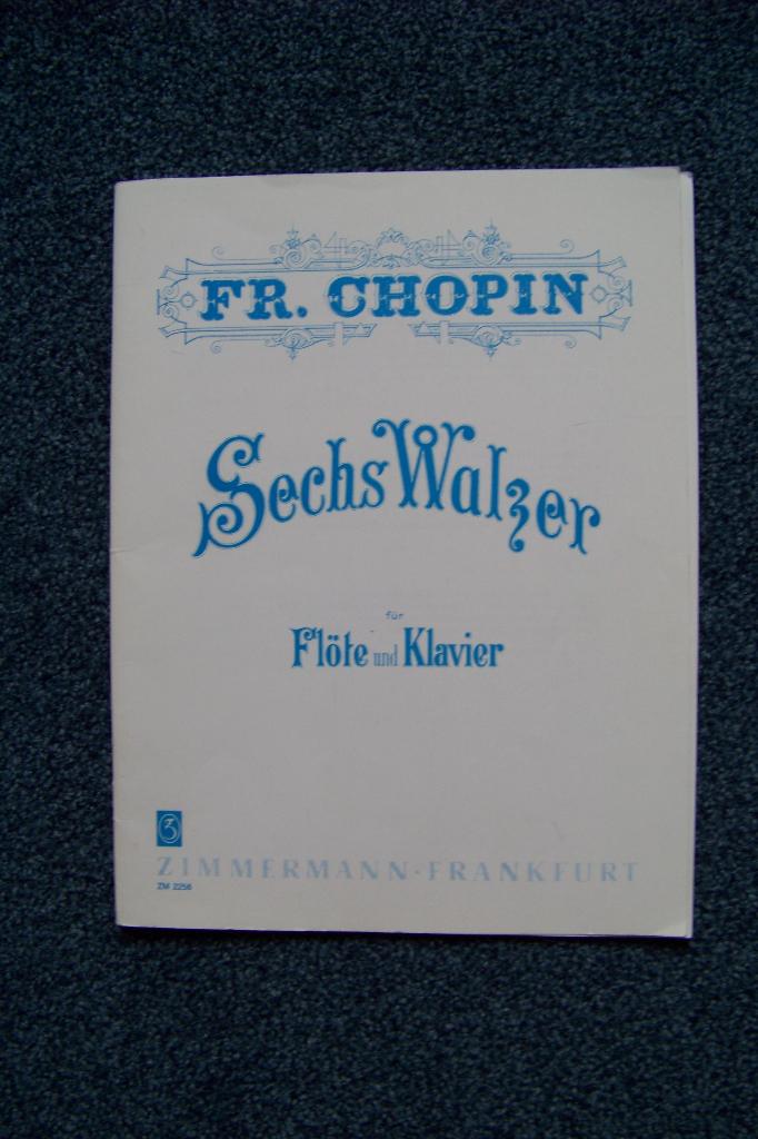 sechs walzer - fr. chopin fluit en piano, Gebruikt, Klassiek, Dwarsfluit of Piccolo, Ophalen of Verzenden