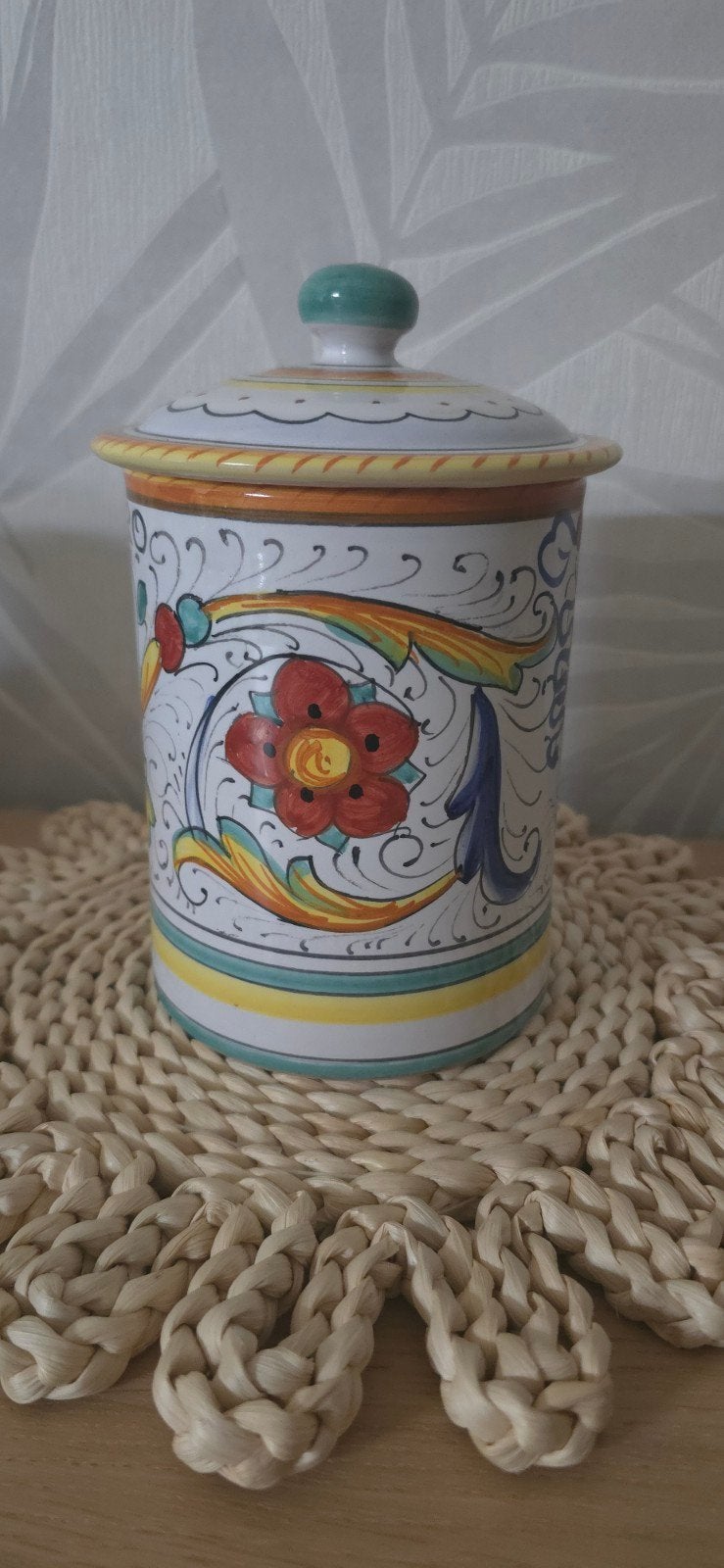 Vintage Deruta Uccelliero Italia Keramiek Pot met Deksel, Ophalen of Verzenden