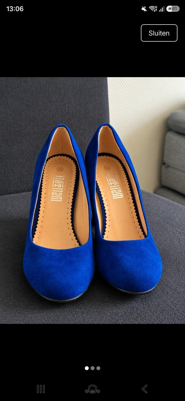 Blauwe pumps maat 38, Ophalen of Verzenden, Zo goed als nieuw, Blauw