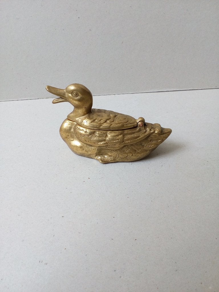 Oude koperen eend(asbakje).Brocante., Ophalen of Verzenden