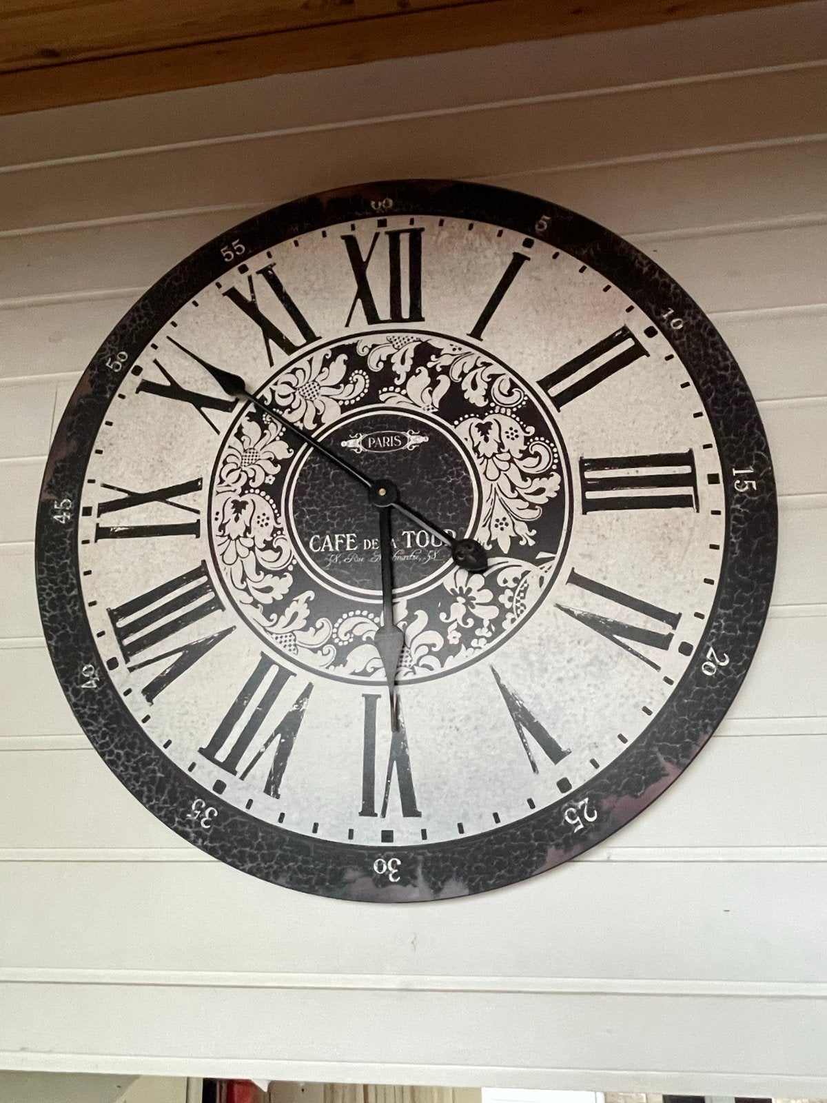 Grote Wandklok - Ø 60 cm - Vintage 'Café de Paris' Stijl, Huis en Inrichting, Ophalen, Vintage, Analoog, Overige merken