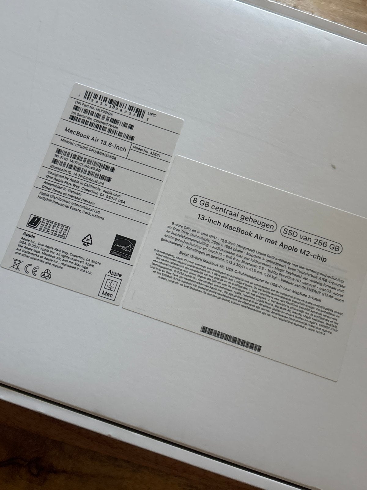 Apple MacBook Air 13.6-inch M2 256GB - Nieuwstaat, 256 GB, Qwerty, 8 GB, 13 inch