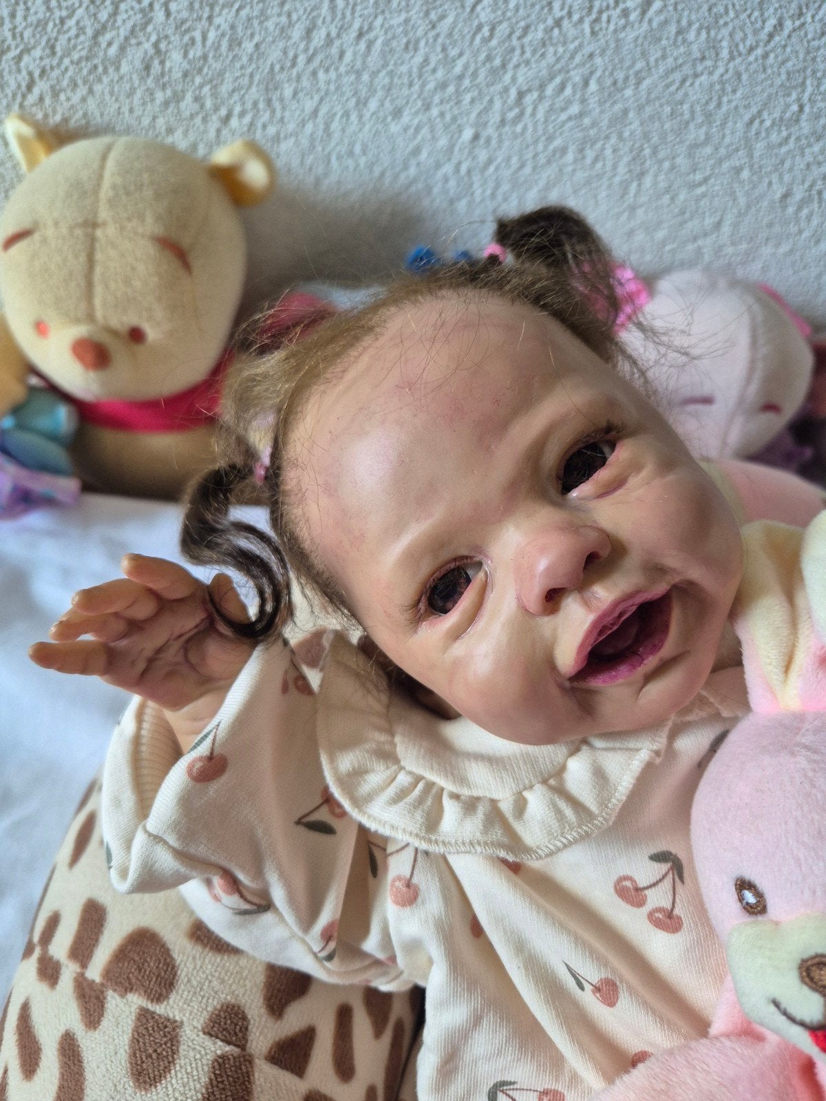 Mooie schattig rebornmeisje Bolosem van Andrea Arcello, Ophalen of Verzenden, Zo goed als nieuw, Pop, Levensecht of Reborn