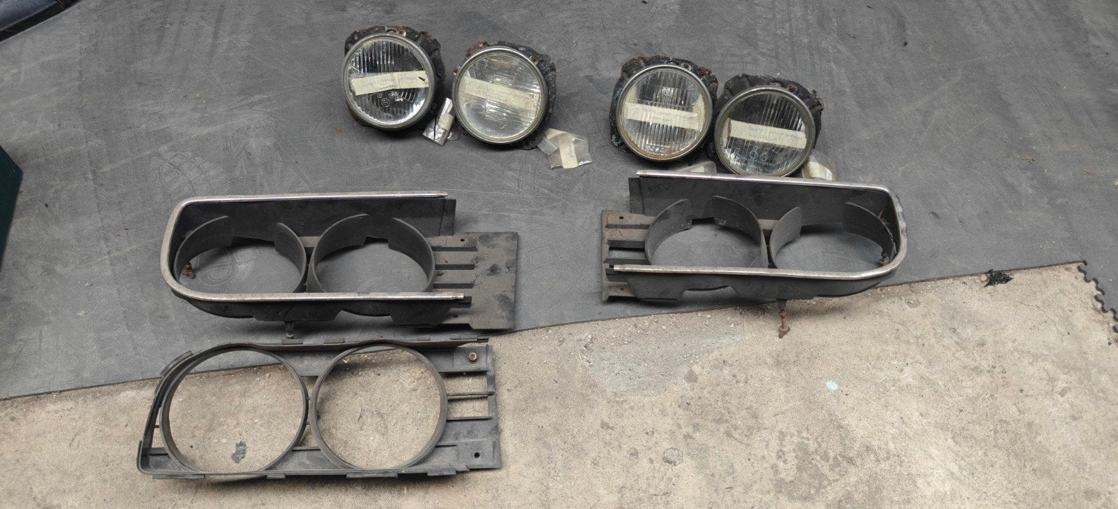 Koplampen met gril voor Opel Manta A, Auto-onderdelen, Verlichting, Ophalen of Verzenden, Gebruikt, Opel