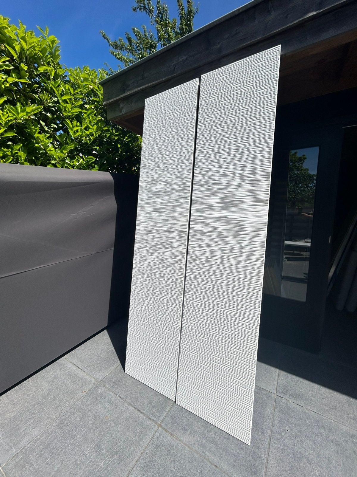 2 witte Pax kastdeuren met ribbelprofiel 50x231, Ophalen, 200 cm of meer, 50 tot 100 cm, Zo goed als nieuw