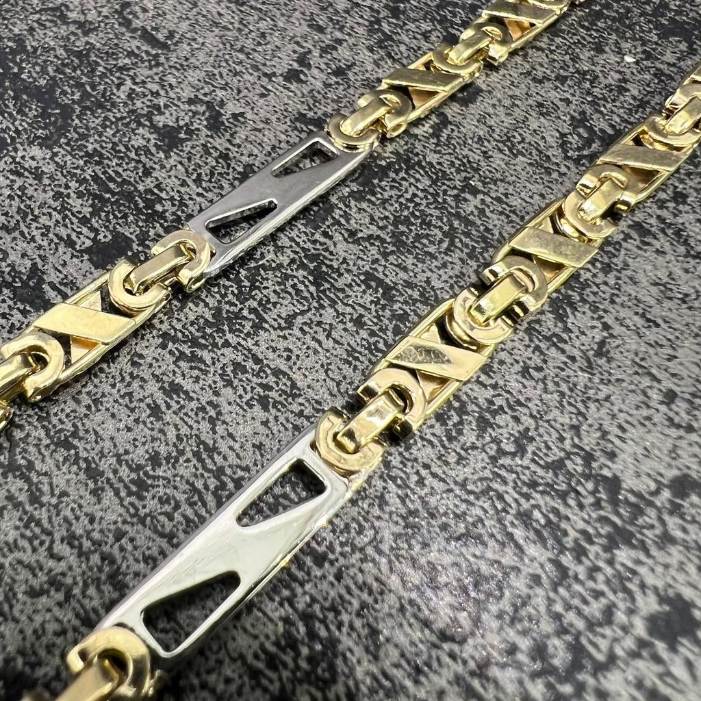 14k gouden ketting valentino schakel massief italy, Ophalen of Verzenden, Nieuw, Goud