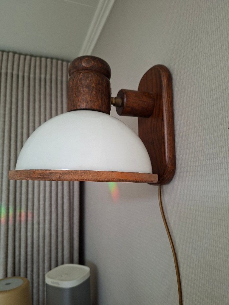 Steinhauwer Apeldoorn Wandlamp Jaren'70, Huis en Inrichting, Hout, Gebruikt, Bruin, Steinhauer
