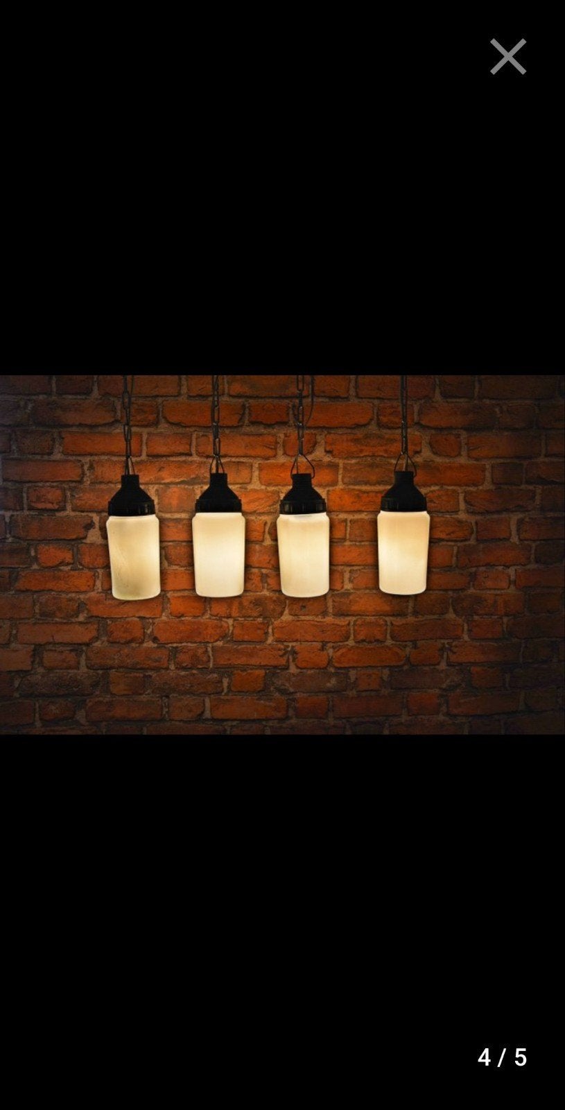 4 Vintage Industriële Russische hanglampen, Gebruikt, Glas, Industrieel, E27 (groot)