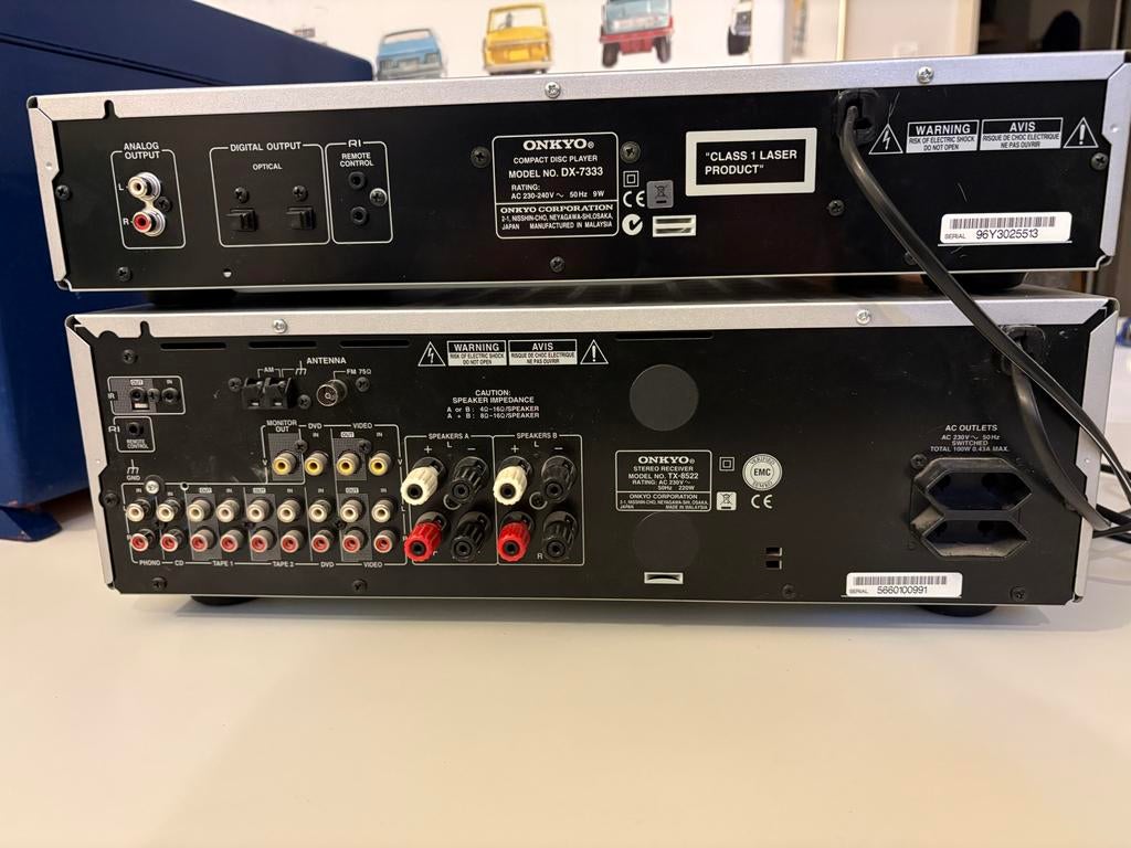Onkyo Stereo Receiver TX-8522 & CD-speler DX-7333, Losse componenten, Zo goed als nieuw, Cd-speler, Ophalen