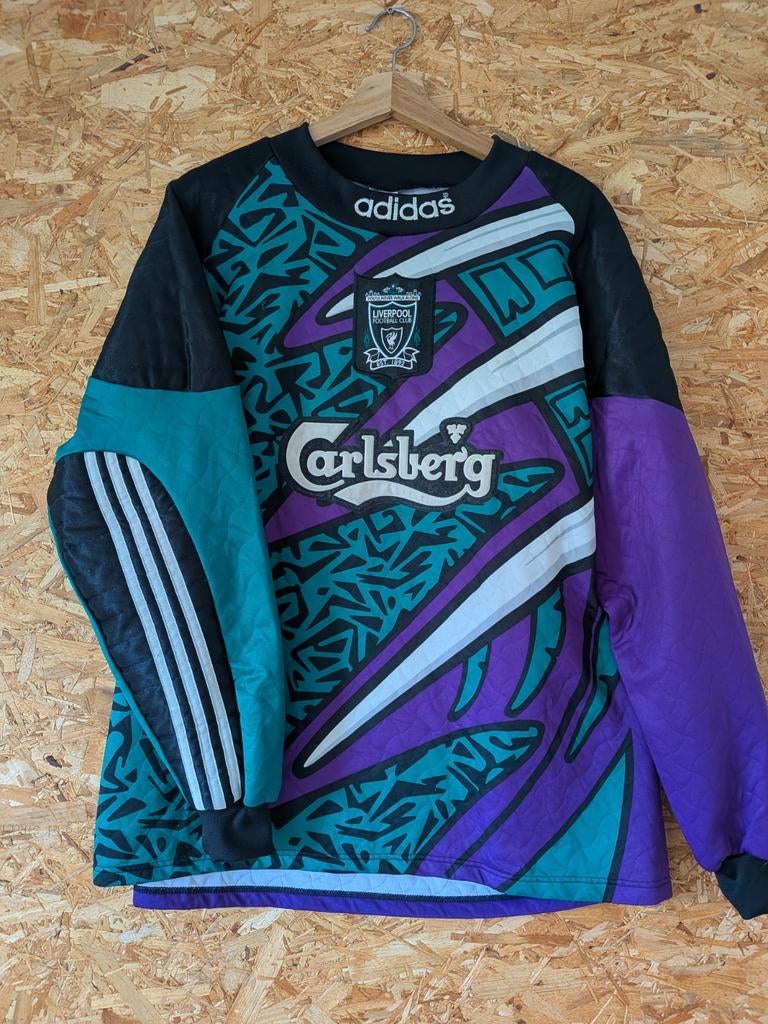 Liverpool 1995/1996 Adidas vintage 90s keeper shirt, Maat XL, Ophalen of Verzenden, Zo goed als nieuw, Shirt
