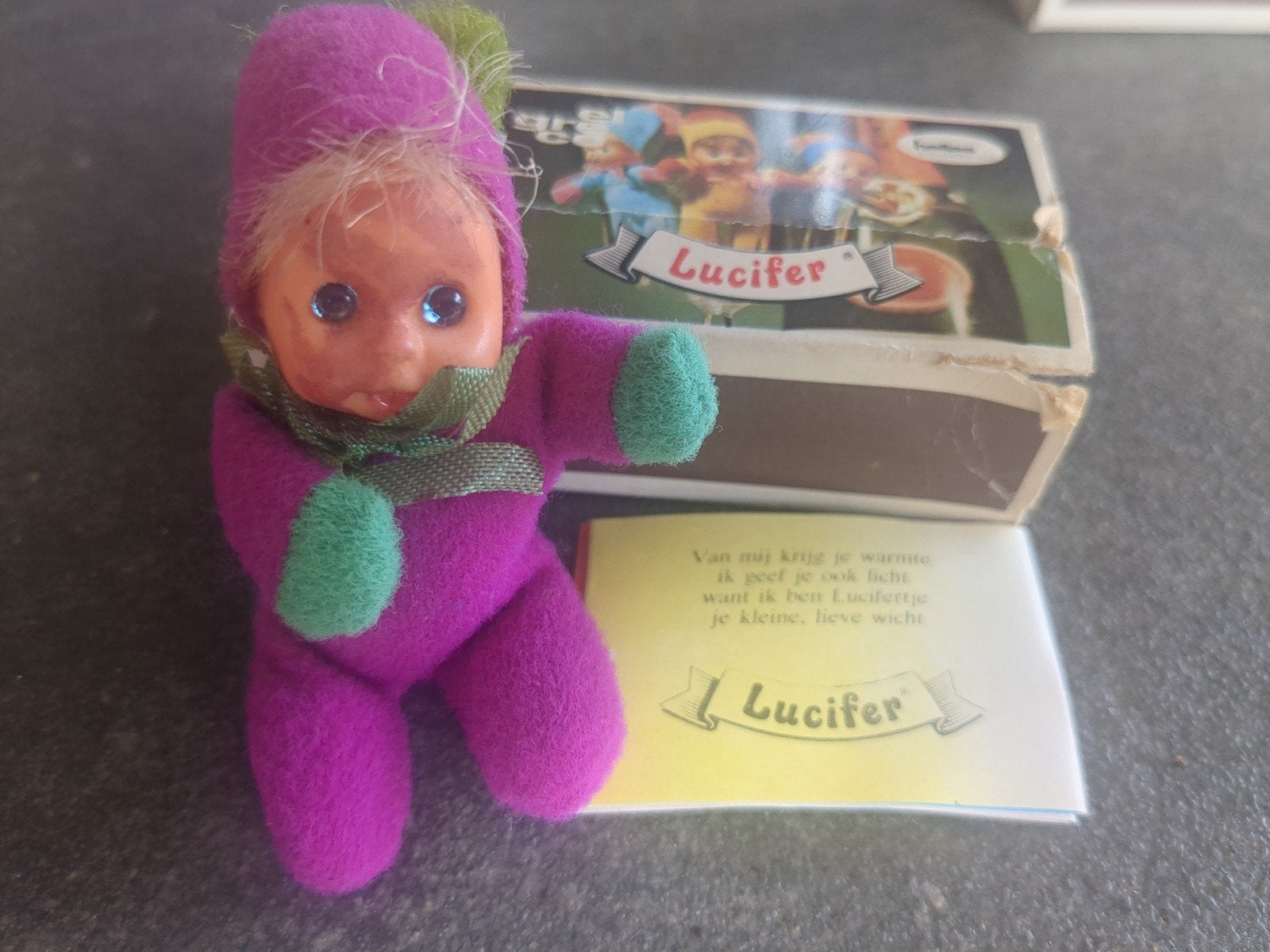 Vintage Lucifer Wichtelpopje met originele doos, Verzamelen, Poppetjes en Figuurtjes, Ophalen of Verzenden, Gebruikt