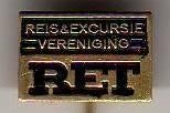 Speldje REIS- EN EXCURSIEVERENIGING RET (A3), Verzamelen, Speldjes, Pins en Buttons, Ophalen of Verzenden, Gebruikt, Overige onderwerpen