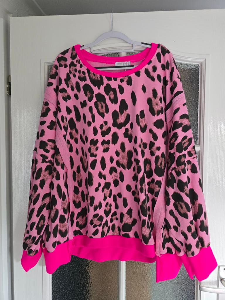Nieuw trui panter nron roze 42 44 46, Ophalen of Verzenden, Nieuw, Maat 46/48 (XL) of groter, Roze