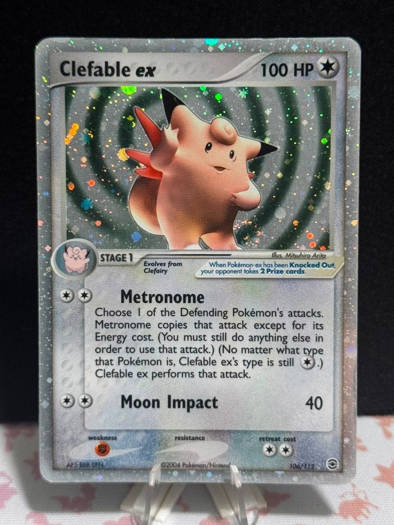 Pokemon Fire Red & Leaf Green Clefable ex 106/112 Holo Rare, Ophalen of Verzenden, Gebruikt, Losse kaart, Foil