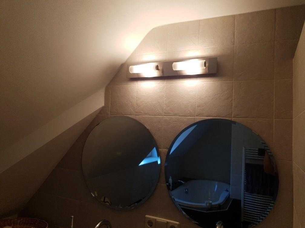 Wandlamp badkamer, Huis en Inrichting, Lampen | Wandlampen, Ophalen, Zo goed als nieuw, Glas
