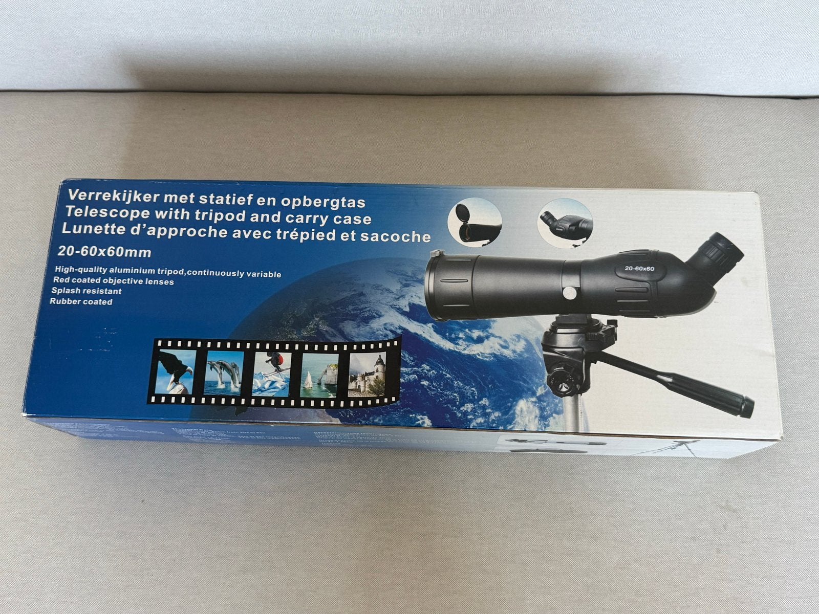 Verrekijker 20-60x60 met statief, Audio, Tv en Foto, Optische apparatuur | Verrekijkers, Dakkant (recht), Nieuw, Ophalen of Verzenden