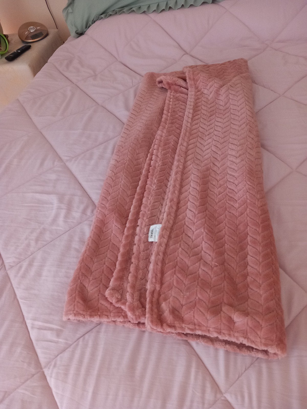 Bank deken kleur rosé., Huis en Inrichting, Woonaccessoires | Plaids en Woondekens, Ophalen, Fleecedeken, Gebruikt, Roze