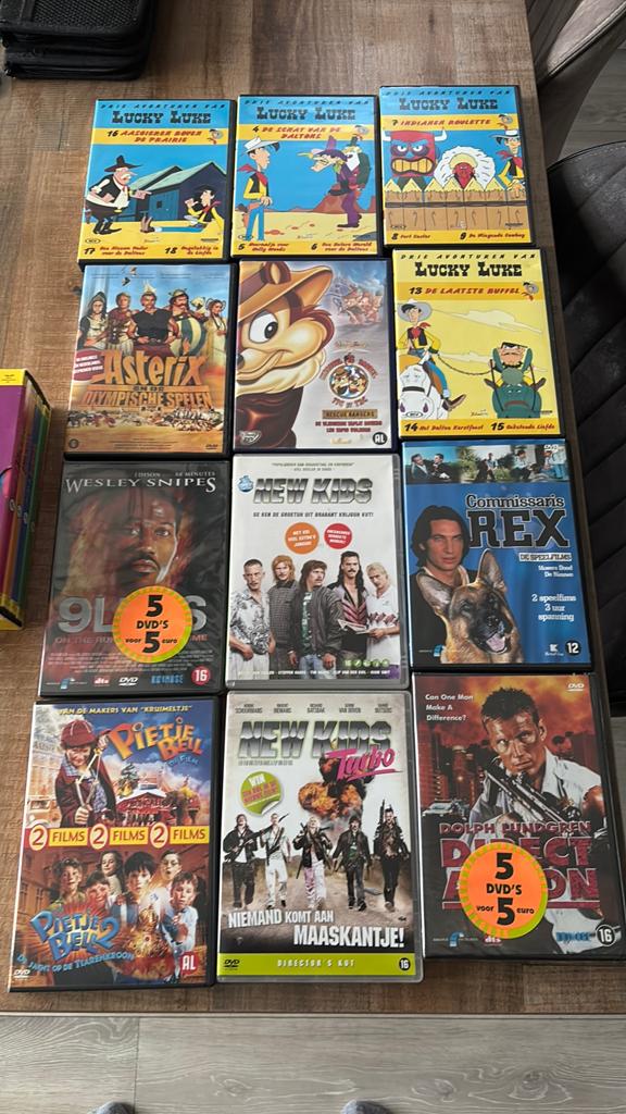 Diverse DVD collectie: Lucky Luke, New Kids, Popeye & meer, Vanaf 12 jaar, Ophalen, Gebruikt, Boxset