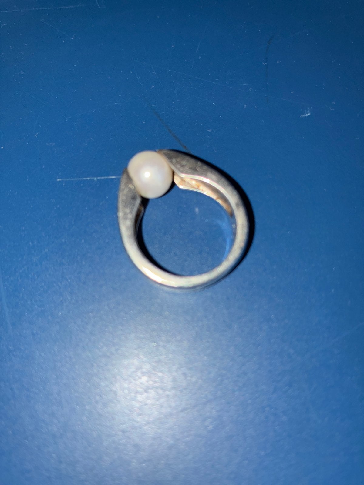 Zilveren ring met parel, 18 tot 19, Ophalen of Verzenden, Zo goed als nieuw, Dame of Heer