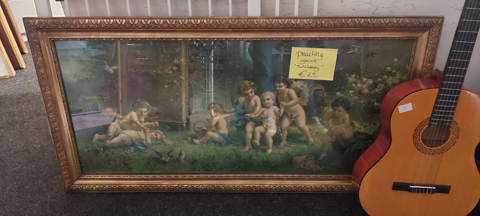 Groot schilderij met engeltjes - Klassiek tafereel, Ophalen