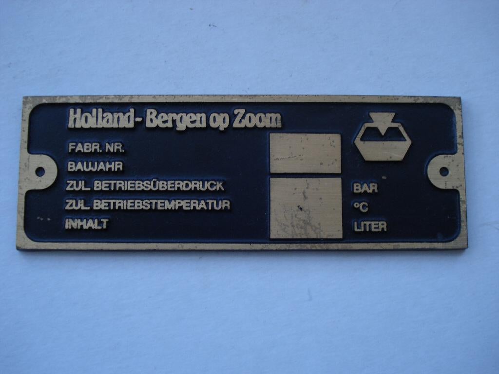 fabrieksplaat Holland Bergen op Zoom ijzer gieterij, Ophalen, Zo goed als nieuw, Overige typen