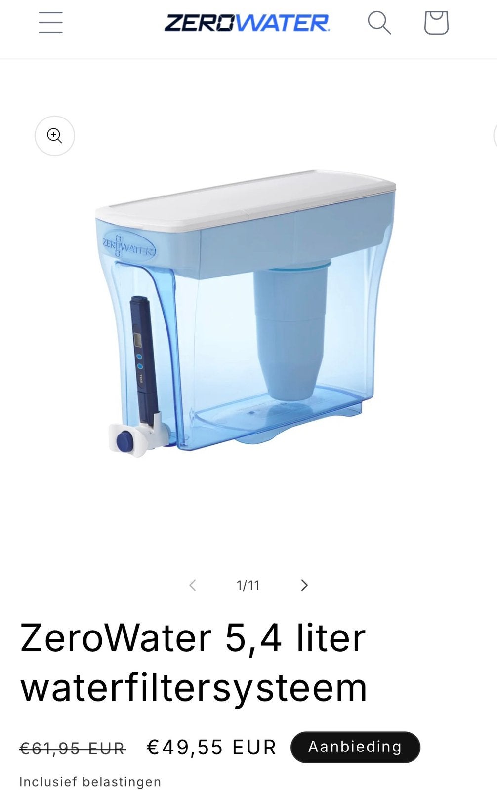 Waterfilter, Ophalen, Gebruikt