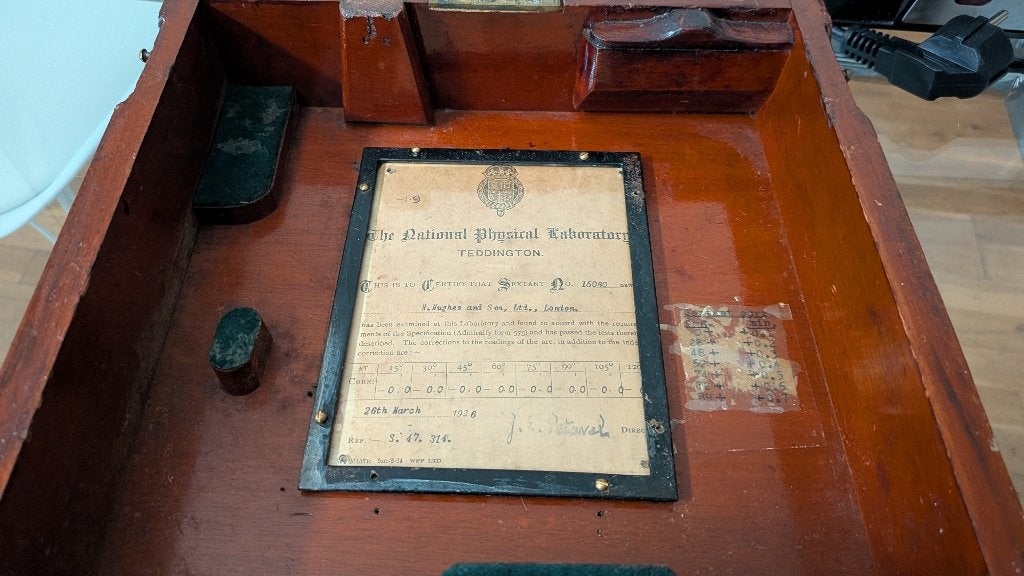 Antieke Sextant Kist met Accessoires & Certificaat, Antiek en Kunst, Ophalen