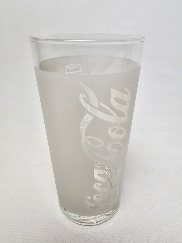 # Coca Cola Glas - Wit Mat - Dubbelzijdig Design, Huis en Inrichting, Glas of Glazen, Gebruikt, Ophalen of Verzenden, Glas