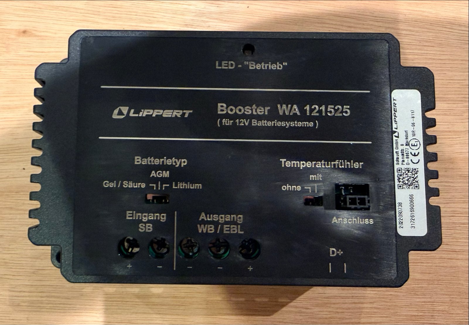 Lippert/Schaudt Booster WA 121525 Lithium/AGM/GEL, Ophalen of Verzenden, Nieuw