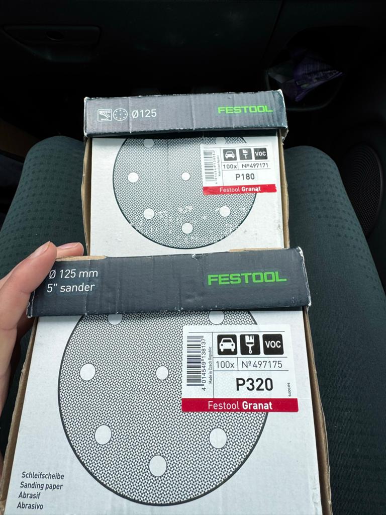 Festool Granat schuurpapier Ø 125 mm P180 en P320, Ophalen of Verzenden, Zo goed als nieuw, Minder dan 600 watt, Overige typen