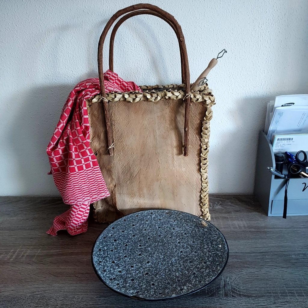 Emaille visschaal grijs gespikkeld, Antiek en Kunst, Antiek | Emaille, Ophalen of Verzenden