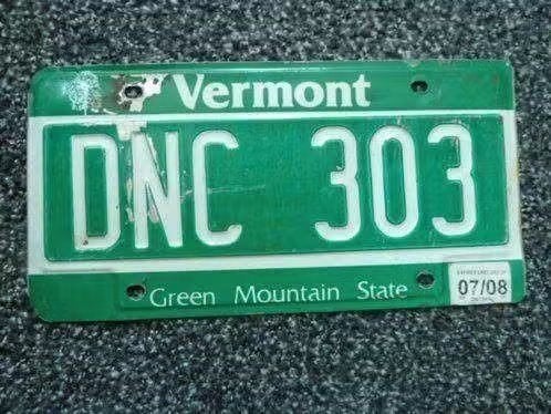 Kentekenplaat licenseplate Vermont no. 2 USA, Verzamelen, Verzenden, Gebruikt, Auto's