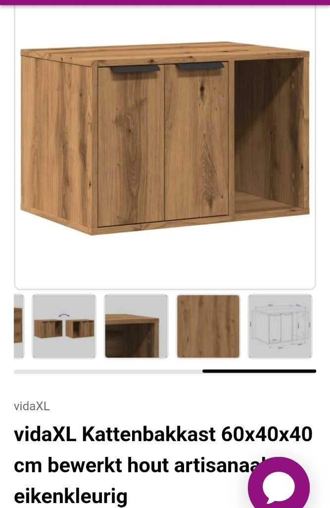 Kattenbakkast vidaxl, Dieren en Toebehoren, Ophalen, Nieuw