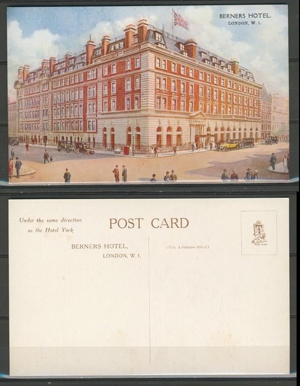 UK Engeland 1928 London Berners Hotel Ansichtkaart 1011a, Verzenden, Voor 1920, Ongelopen, Engeland