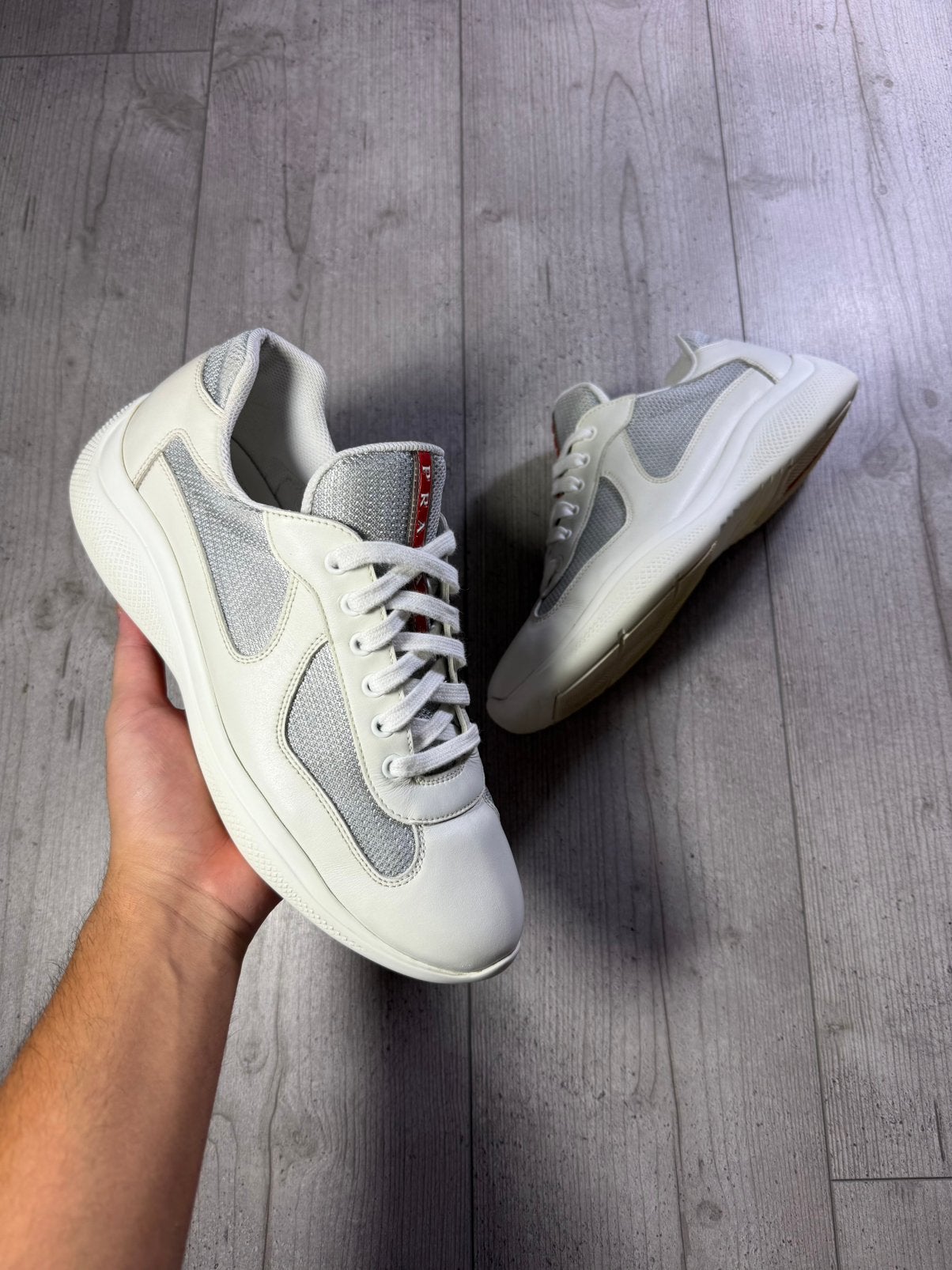 Prada, Wit, Ophalen of Verzenden, Sneakers of Gympen, Gedragen