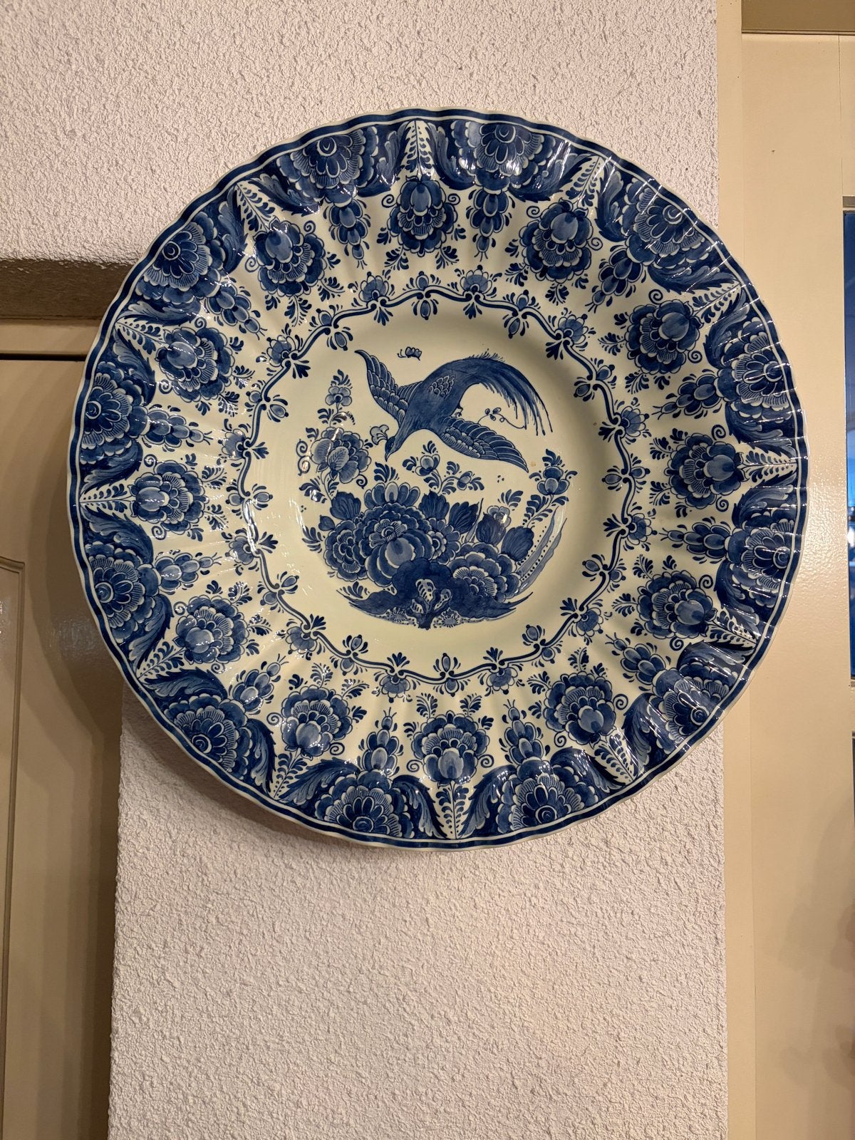 Groot Handgeschilderd Delfts Blauw Keramisch Bord, Ophalen