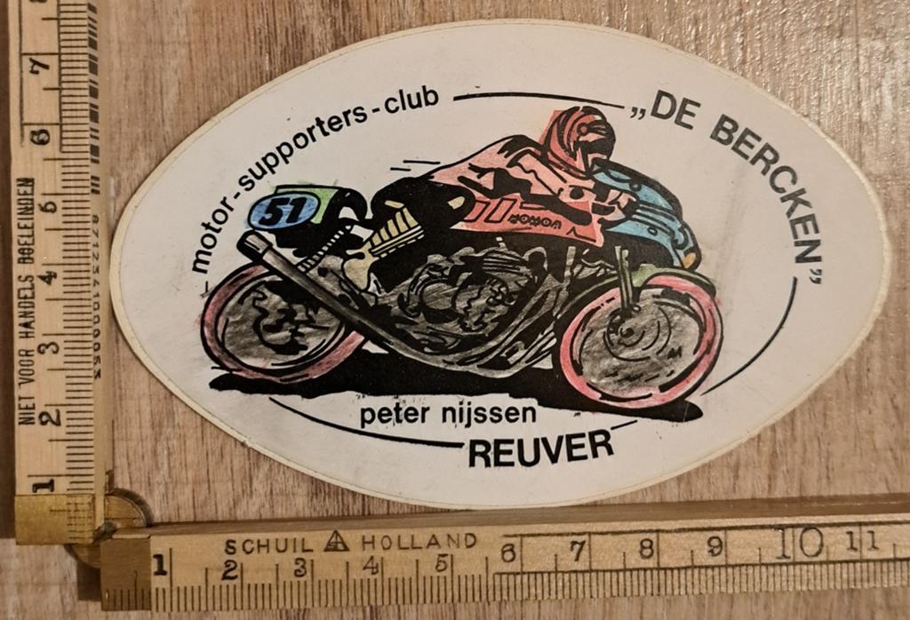 Vintage sticker Racemotor Peter Nijssen motorrace, Ophalen of Verzenden, Zo goed als nieuw