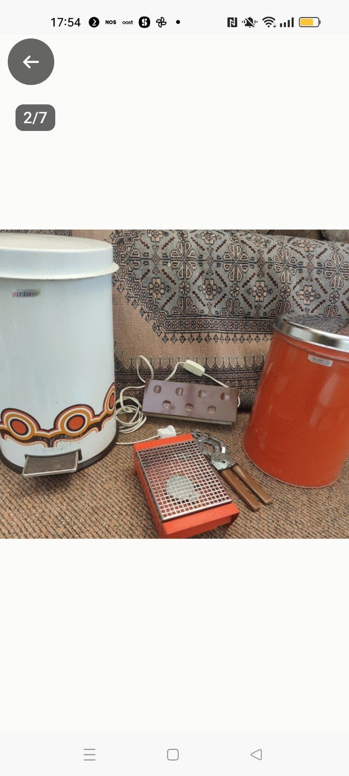 retro Brabantia prullenbak - voorraadbus Lamp- opener, Ophalen of Verzenden