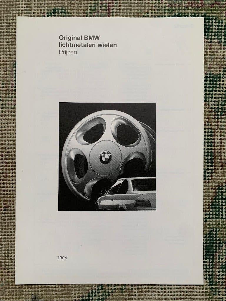 Nederlands prijslijst originele BMW lichtmetalen velgen 1994, Ophalen of Verzenden, Zo goed als nieuw, BMW, BMW