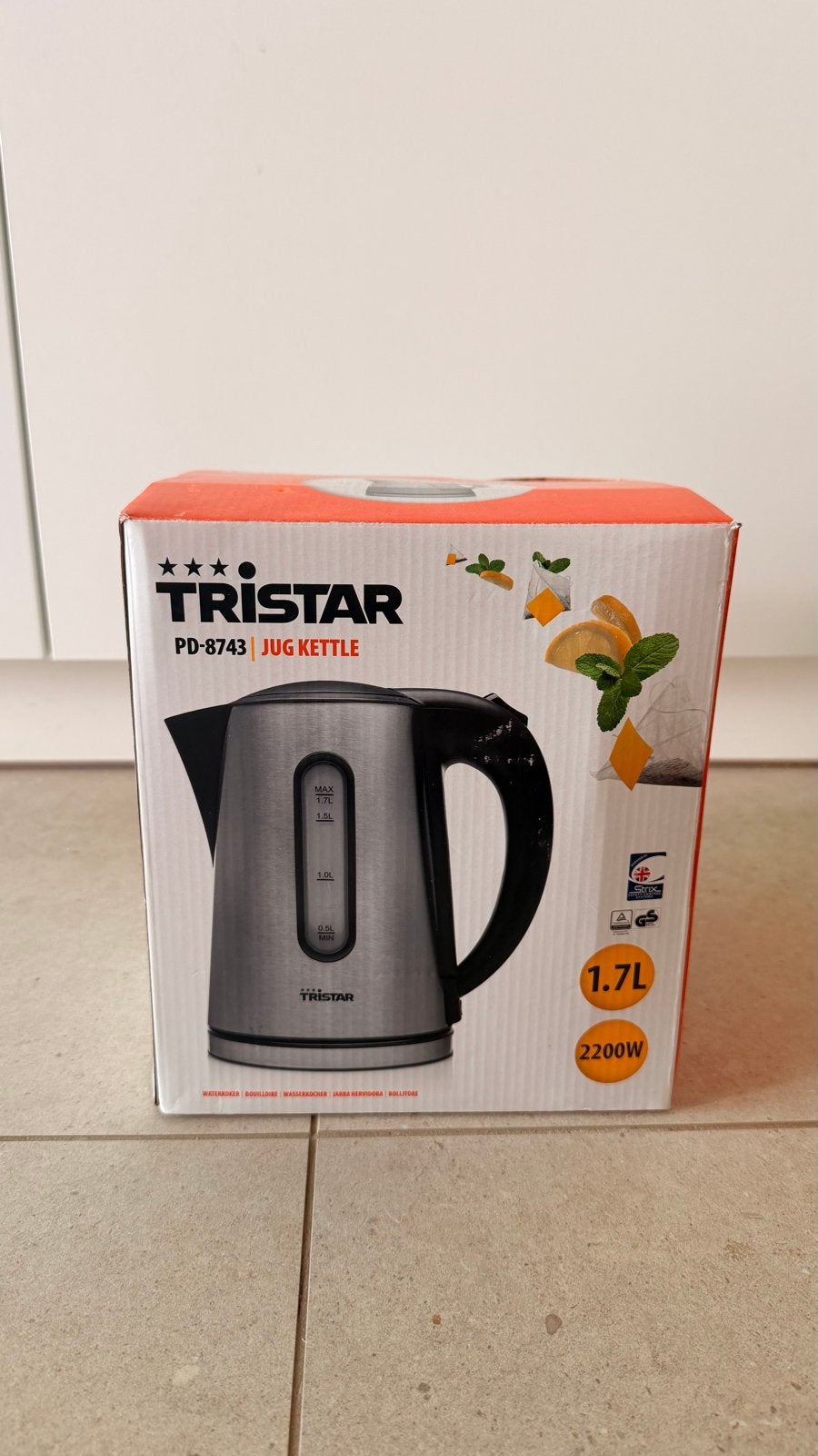Tristar PD-8743 Jug Kettle - 1.7L RVS Waterkoker, Witgoed en Apparatuur, Waterkokers, 1 tot 2 liter, Ophalen, Nieuw, Draadloos