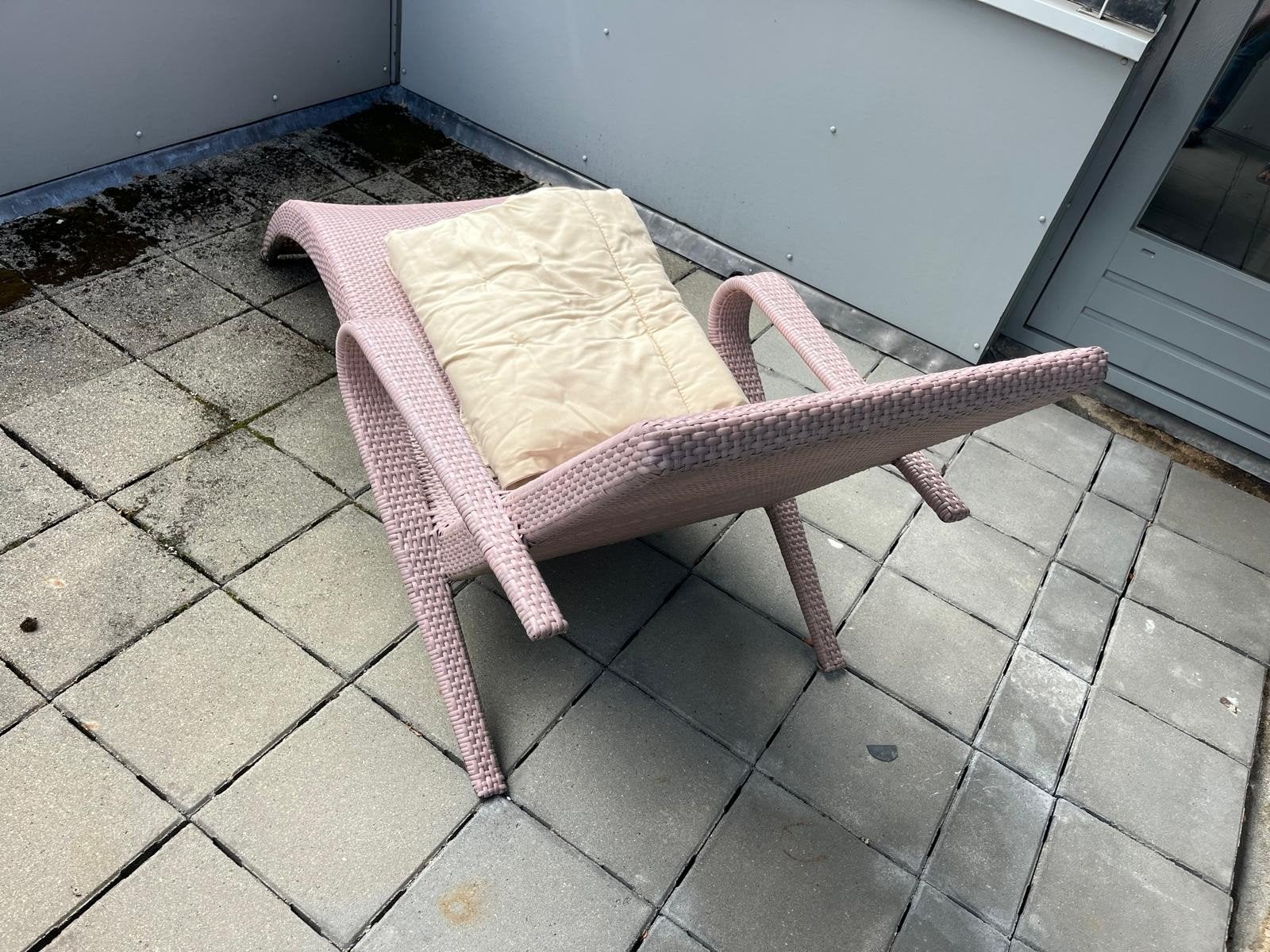 Wicker tuin Ligstoel met Madison Kussen - Zgan, Tuin en Terras, Ophalen, Zo goed als nieuw, Wicker