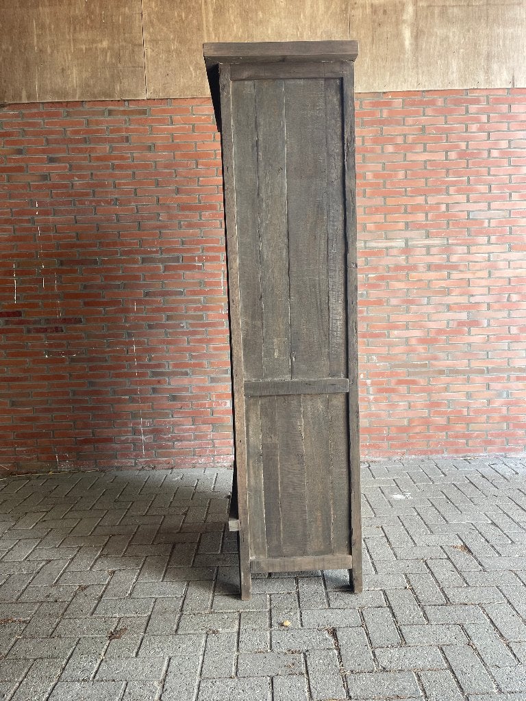 OLDWOOD 01 Kabinet 80 cm breed -190 cm hoog -50 cm diep, Nieuw, 3 of 4 laden, Oud hout old look, 150 tot 200 cm