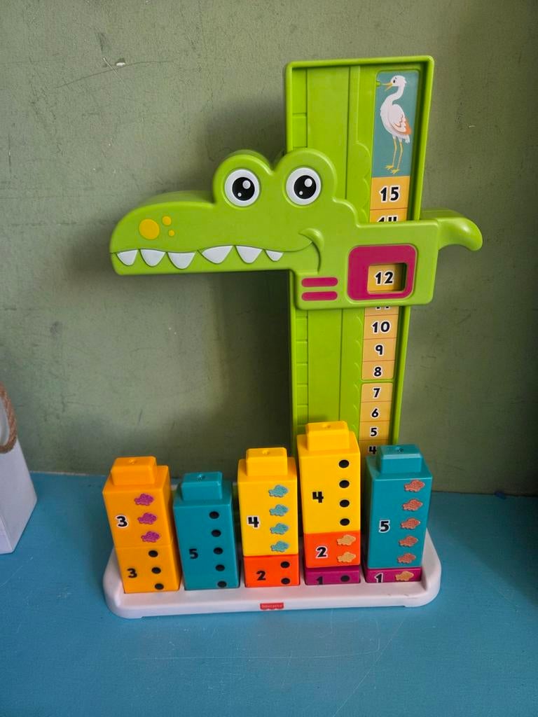 Fisher-Price Krokodil Stapeltoren met Cijfers, Kinderen en Baby's, Ophalen of Verzenden, Gebruikt, Speelset