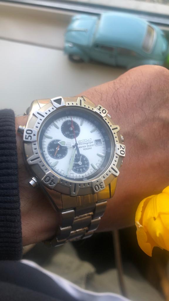 Seiko chrono, Sieraden, Tassen en Uiterlijk, Horloges | Heren, Ophalen of Verzenden, Staal, Seiko